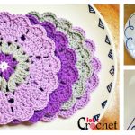 Crochet Hearts Doily Flower Coasters Free Pattern