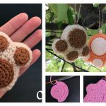 Crochet Paw Print Keychain Free Pattern