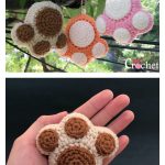 Crochet Paw Print Keychain Free Pattern