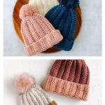 Beginner Ribbed Beanie Free Crochet Pattern and Video Tutorial