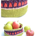 Fall Apple Basket Free Crochet Pattern