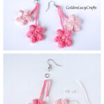 Cherry Blossom Earrings Crochet Free Pattern
