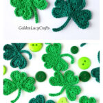 Lucky Clover Leaf Applique Crochet Free Pattern