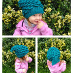 Mermaid Slouchy Hat Crochet Free Pattern and Video Tutorial