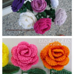 Flower Rose Bouquet Crochet Free Pattern and Video Tutorial