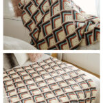 Stripy Texture Motif Blanket Free Crochet Pattern