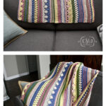 Boho Striped Baby Blanket Crochet Free Pattern