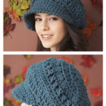 Slouchy Peaked Hat Free Crochet Pattern
