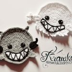 Crochet Halloween Coasters Ghost Spirit vampire Free Pattern