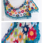 Colourful Cosy Flower Shawl Crochet Free Pattern