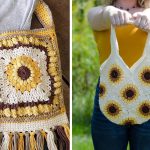 Sunflower Bag Free Crochet Pattern