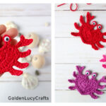 Crochet Heart Crab Applique Free Pattern