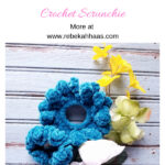 Double Blooms Scrunchie Free Crochet Pattern