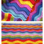 Neat Ripple Rainbow Blanket Free Crochet Pattern