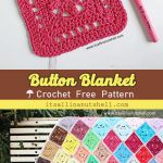 Rainbow Color Button Blanket Free Crochet Pattern