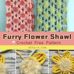 Furry Flower Shawl crochet Free pattern