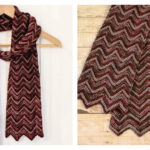 Three-Color Crochet Ripple Scarf Free Pattern