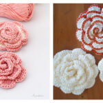 3D Rose Flower Crochet Free Pattern