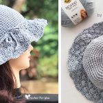 Floppy Shell Brim Summer Sun Hat Free Crochet Pattern