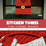 CHRISTMAS SANTA CLAUS KITCHEN TOWEL  FREE CROCHET TOWEL PATTERN