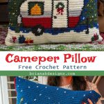 Christmas Holiday Camper Crochet Pillow Free Pattern