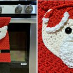 CHRISTMAS SANTA CLAUS KITCHEN TOWEL  FREE CROCHET TOWEL PATTERN