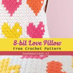8-bit Love Pillow Free Crochet Pattern