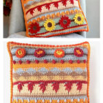 Autumn Rhapsody Stitch Sampler Pillow Free Crochet Pattern