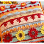 Autumn Rhapsody Stitch Sampler Pillow Free Crochet Pattern