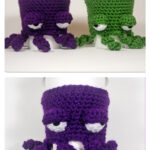 Crochet Grumpy Octopus Coffee Cup Cozy Free Pattern