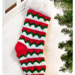 Chevron Wave Stocking Free Crochet Pattern
