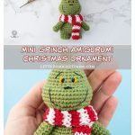 Mini Grinch Amigurumi Christmas Ornament Free Crochet Pattern