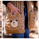 Teddy Bear Pocket Shawl Free Crochet Pattern