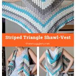 Striped Triangle Shawl-Vest Free Crochet Pattern