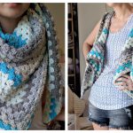 Striped Triangle Shawl-Vest Free Crochet Pattern