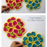 Flower Kitchen Pad Free Crochet Pattern