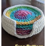 Coaster and Coaster Holder Free Crochet Pattern