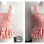 Strawberry Cream Peplum Tank Free Crochet Pattern and Video Tutorial