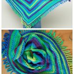 Fringe Triangle Shawl Free Crochet Pattern