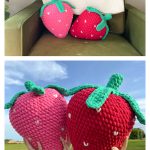 Giant Strawberry Plush Free Crochet Pattern and Video Tutorial