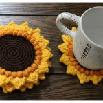 Sunflower Cup Coasters Free Crochet Pattern