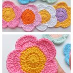 Flower Coasters Free Crochet Pattern and Video Tutorial