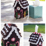 Gingerbread House Tissue Box Cover Free Crochet Pattern
