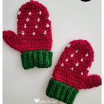 Strawberry Kids Mittens Free Crochet Pattern