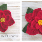Poinsettia Flower Free Crochet Pattern and Video Tutorial
