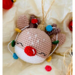 Rudolph Christmas Ornament Free Crochet Pattern