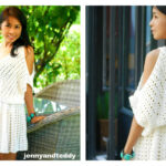 White Hippie Boho Mini Dress Free Crochet Pattern and Video Tutorial