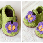Butterfly Garden Baby Booties Free Crochet Pattern