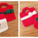 Christmas Bags Santa and Bow Free Crochet Pattern