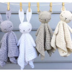 Sleepy Baby Bear and Bunny Lovey Blanket Free Crochet Pattern